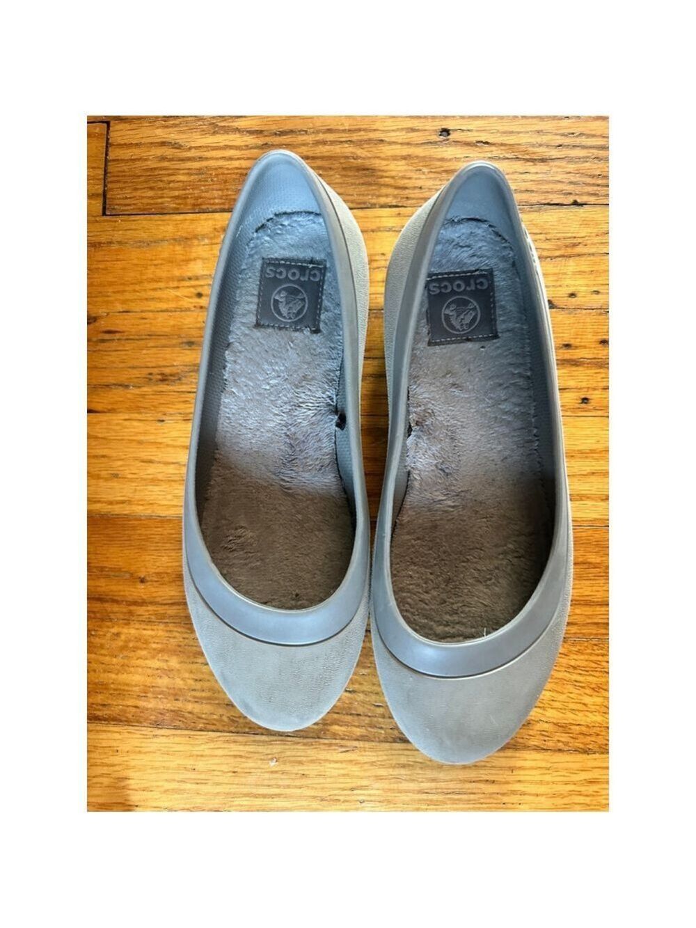 Crocs Mammoth Gray Faux Fur-Lined Ballet Flats Women’s Size 8 - Picture 6 of 11